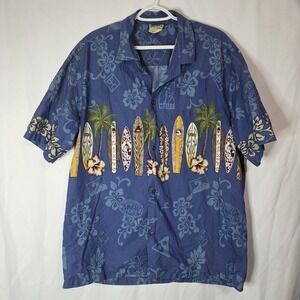 Vintage 1990s Winnie Fashion Hawaiian Shirt Mens XL‎ Surfboard Print Hawaiian